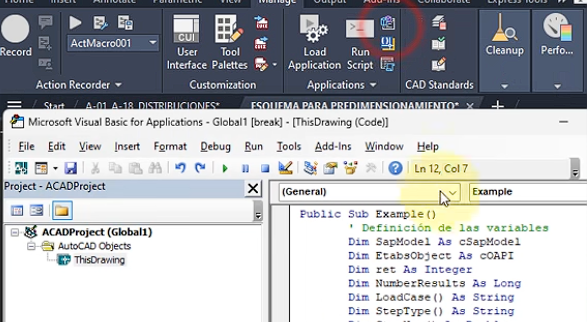 Vista previa de Exportar de AutoCAD a ETABS