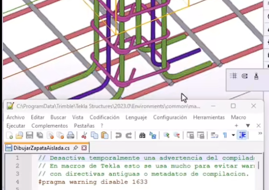 Macro para Zapatas Aisladas en Tekla Structures